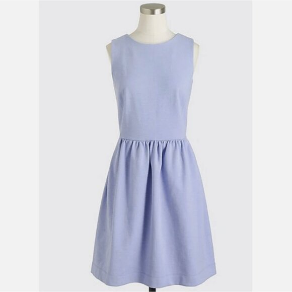 J.Crew Women's XL Fit and Flare Cotton Dress Pockets Blue Daybreak Midi C0250 - Picture 1 of 6